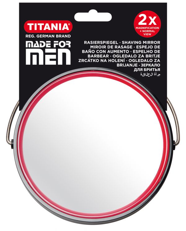 "Titania" სარკე მამაკაცის, ორმხ., ჩვეულ.+გამად., 13სმ დიამ.