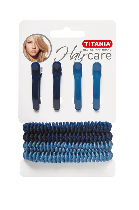 Titania თმის სამაგრი 4ც + რეზინი 4ც