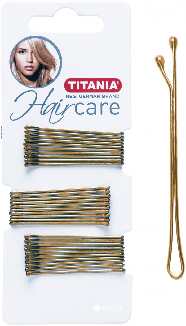 "Titania" თმის სამაგრი "უჩინარა" ყავისფერი, 5სმ. 30ც